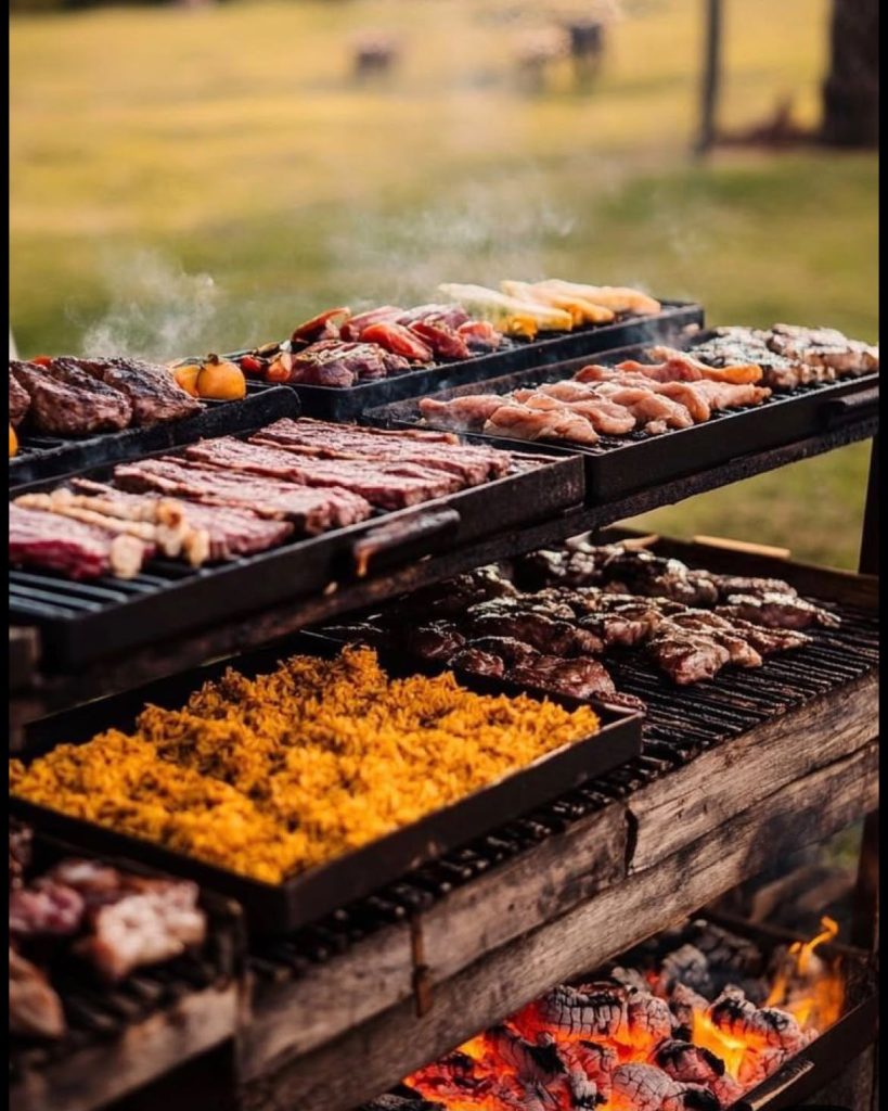Secret Garden: Grill with meat and vegetables, Hof Bissee